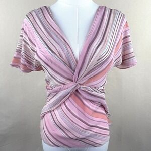 NWT Monsoon Silk Twist Front Euro Summer Blouse Y2K Indie Sleaze Romantic Top